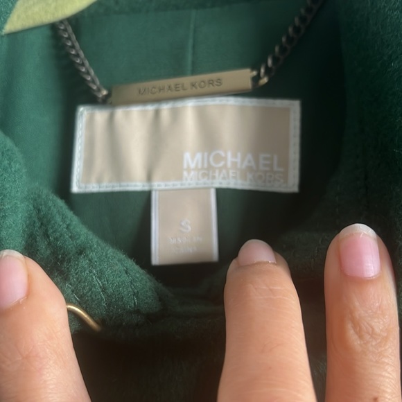 Brand New Wool Melton Emerald green Michael Kors military coat - Picture 3 of 7